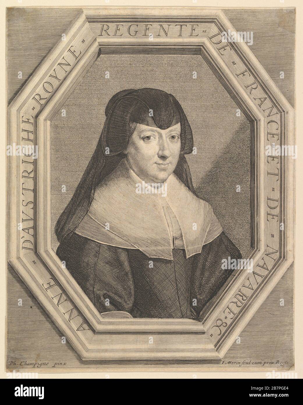 Anne d'Autriche, reine de France, en Habit de Deuil. Stockfoto