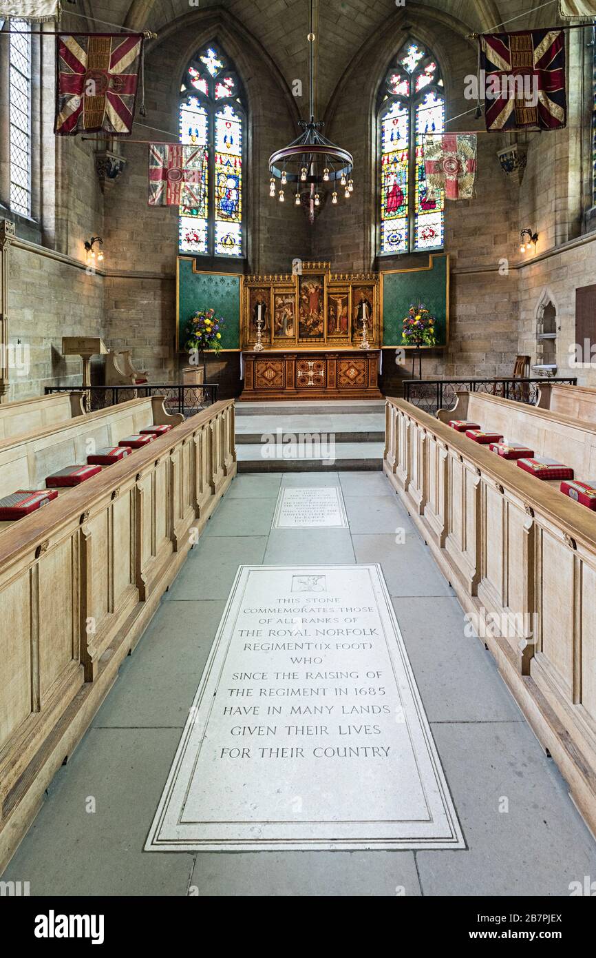 Die Chapel of St Savior, des Royal Norfolk Regiment und Royal Anglian Regiment, Cathedral, Norwich, Norfolk, England, Großbritannien Stockfoto