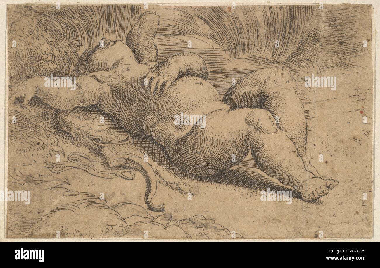 Cupid Sleeping, 16. Jahrhundert. Stockfoto