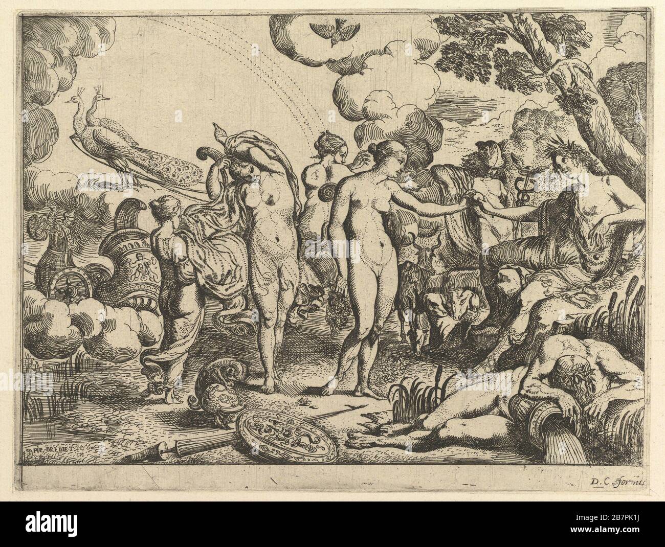Urteil von Paris, 1610-42. Stockfoto
