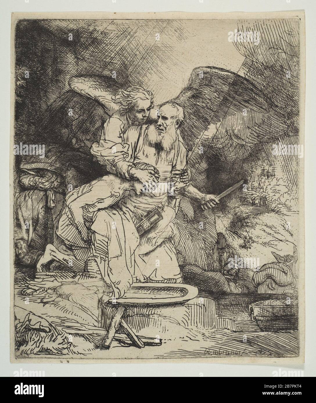 Das Opfer Abrahams, 1655. Stockfoto