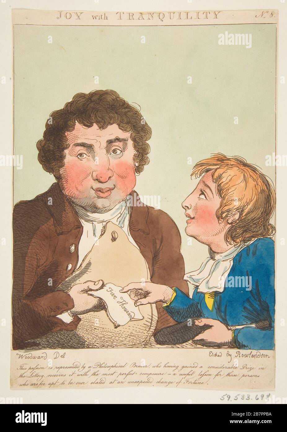 Freude an der Ruhe (Le Brun Travested oder Karikaturen der Leidenschaften), 21. Januar 1800. Stockfoto