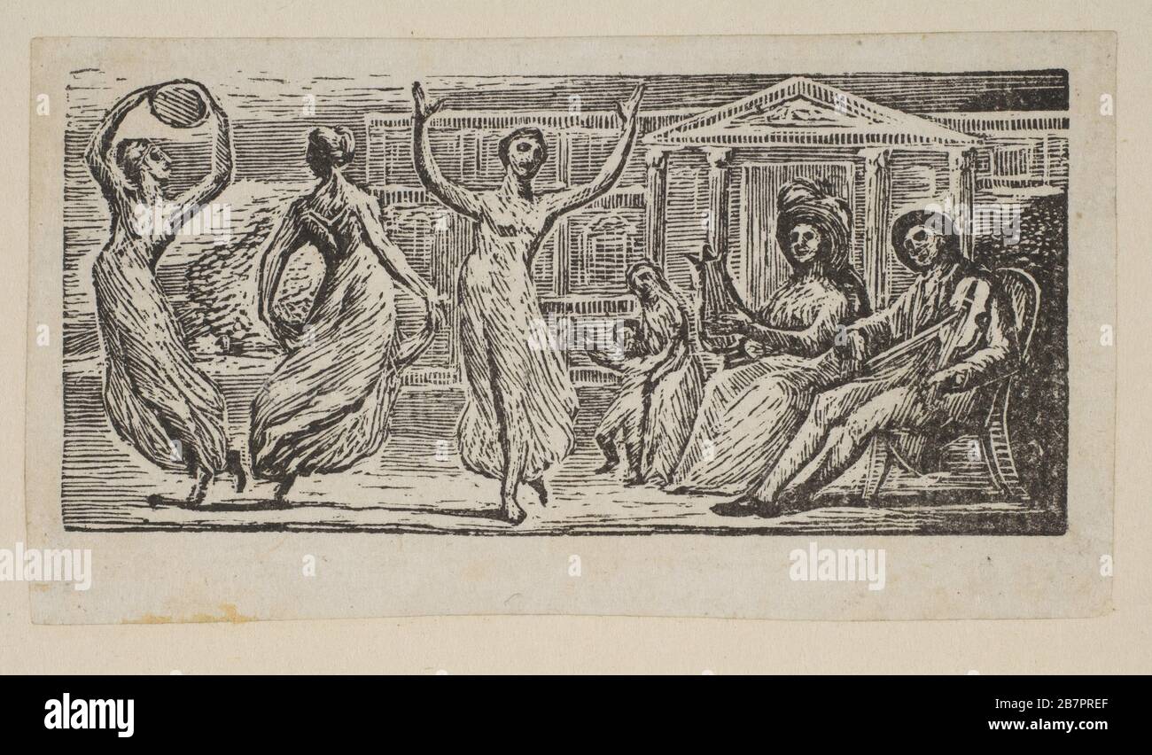 Menalcus Watching Women Dance, aus Thorntons Pastoralen von Virgil, 181. Stockfoto