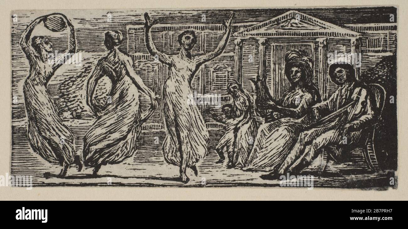 Menalcus Watching Women Dance, aus Thorntons Pastoralen von Virgil, 181. Stockfoto