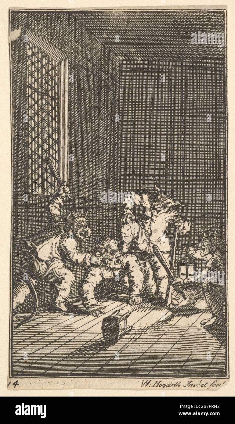 Hudibras katechizierte (siebzehn kleine Illustrationen für Samuel Butlers Hudibras, nein 14), 1721-26. Stockfoto