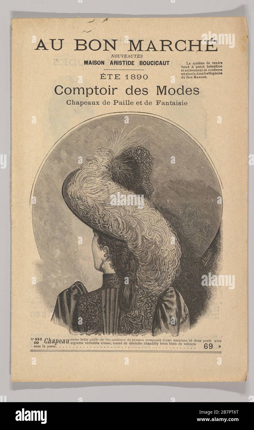 Au Bon March&#xe9;-Comptoir des Modes, Chapeaux de Paille de Fantaisie, &#xc9;te 1890, 1890. Stockfoto