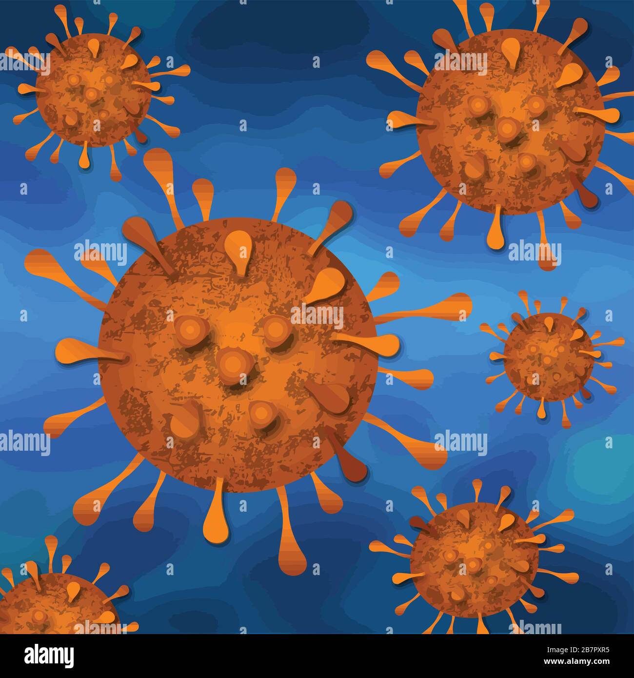 Coronavirus 2019-nCov Roman Coronavirus mit Krankheitszellen Konzepthintergrund, Vektordarstellung Stock Vektor