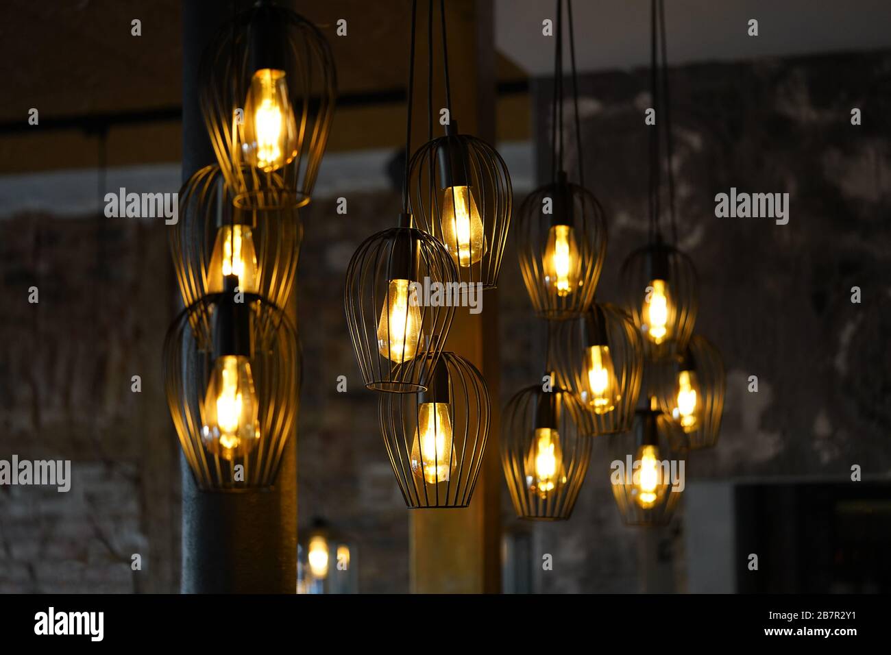 Umgebungsbeleuchtung in Restaurant und Bar Stockfoto