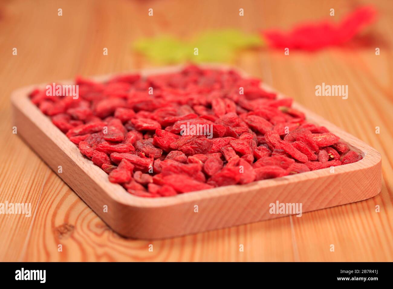 Chinesische Molfbeere, EINE Nahaufnahme von Goji-Beeren Stockfoto
