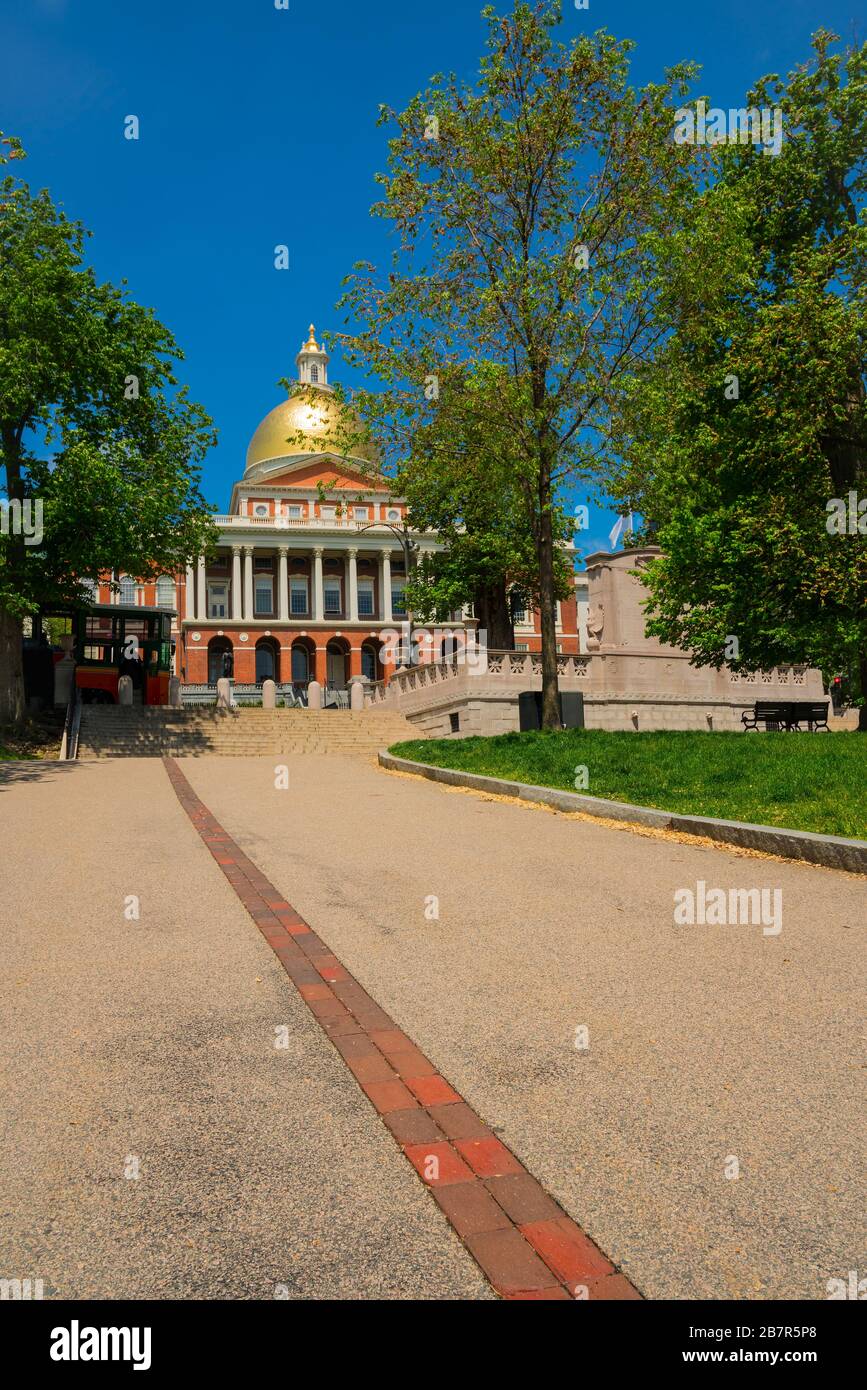 Boston Freedom Trail mit blauem Himmel Stockfoto