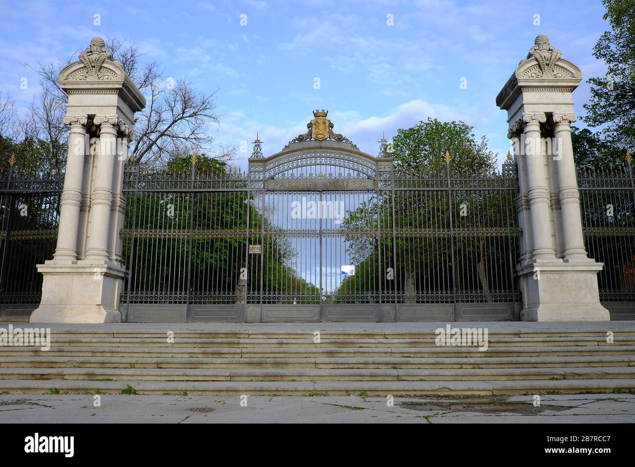 Lockdown in Madrid wegen Coronavirus während des Ausnahmezustands in Spanien. Stockfoto