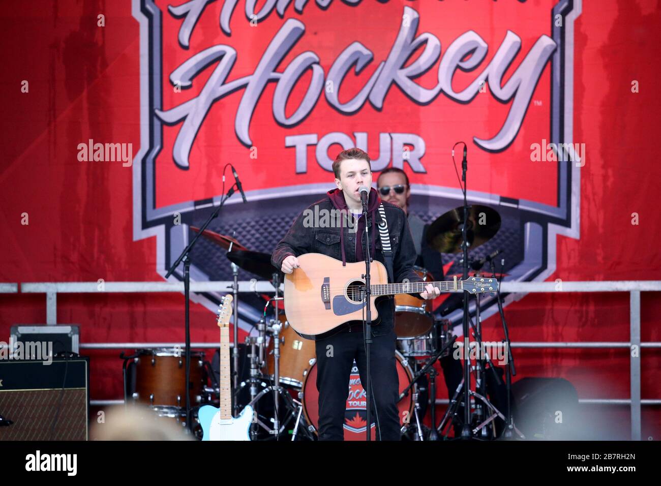 Rogers Hometown Hockey 2018 London Ontario Canada - Live-Musik mit Ben Heffernan Stockfoto