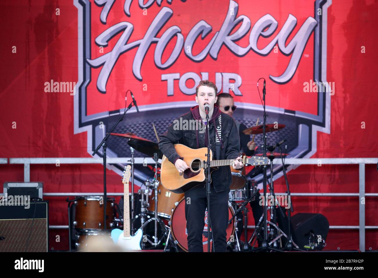 Rogers Hometown Hockey 2018 London Ontario Canada - Live-Musik mit Ben Heffernan Stockfoto