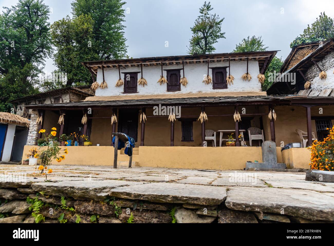 Wunderschönes Haus im Gurung Dorf in der Ghandruk Pokhara Region Nepal Stockfoto