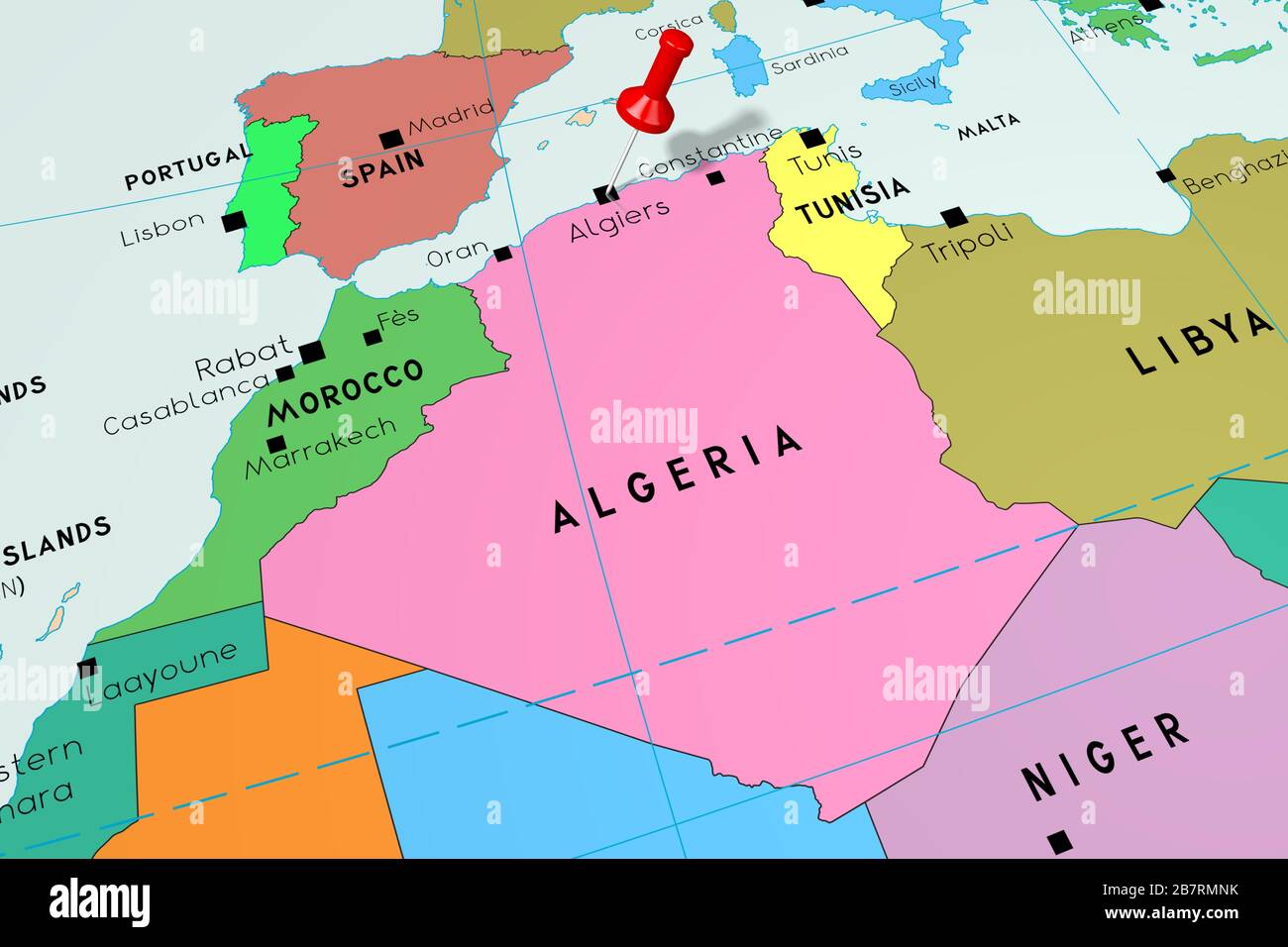 Algerien Hauptstadt Karte Stockfotos Und Bilder Kaufen Alamy