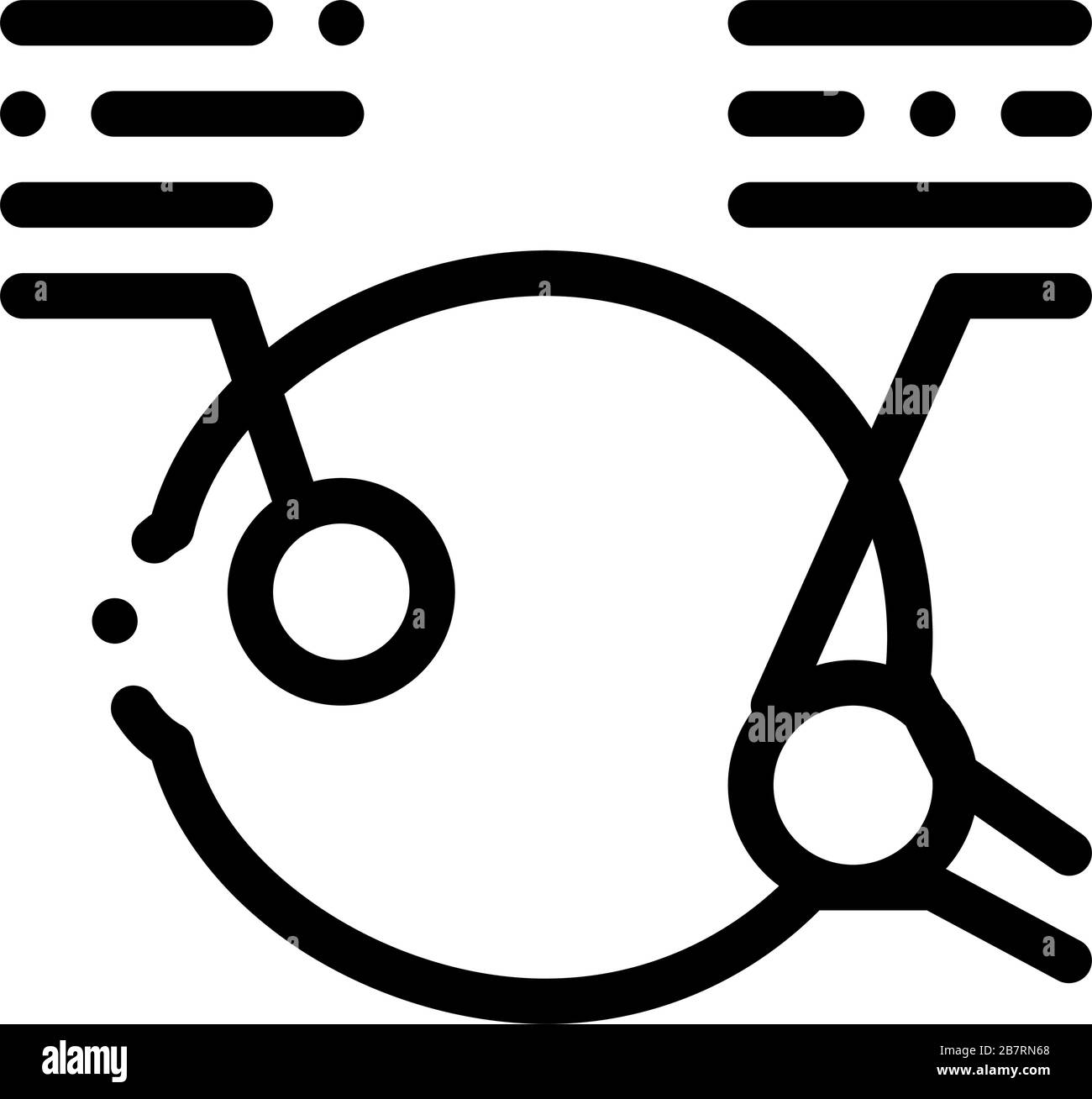 Detaillierte Analyse der Vektorkontur des Augapfel-Symbols Stock Vektor