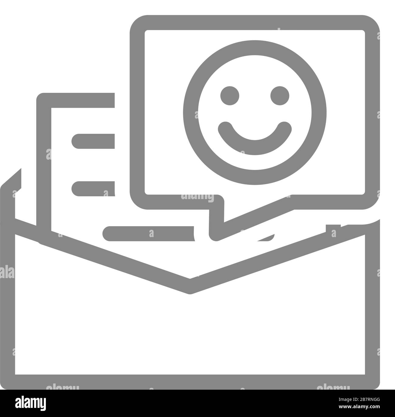 Brief Mit Einem Symbol Fur Eine Gluckliche Gesichtslinie Kundenzufriedenheit Zufriedener Kunde Feedback Symbol Stock Vektorgrafik Alamy