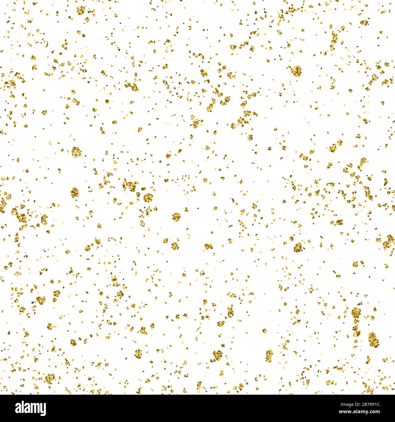 Abstrakter Vektor glänzender goldener Strukturstaub, Flecken mit glitzernder Goldfolie auf weißem Hintergrund. Goldener Folienglitzerhintergrund für Weihnachten, Hochzeit Stock Vektor