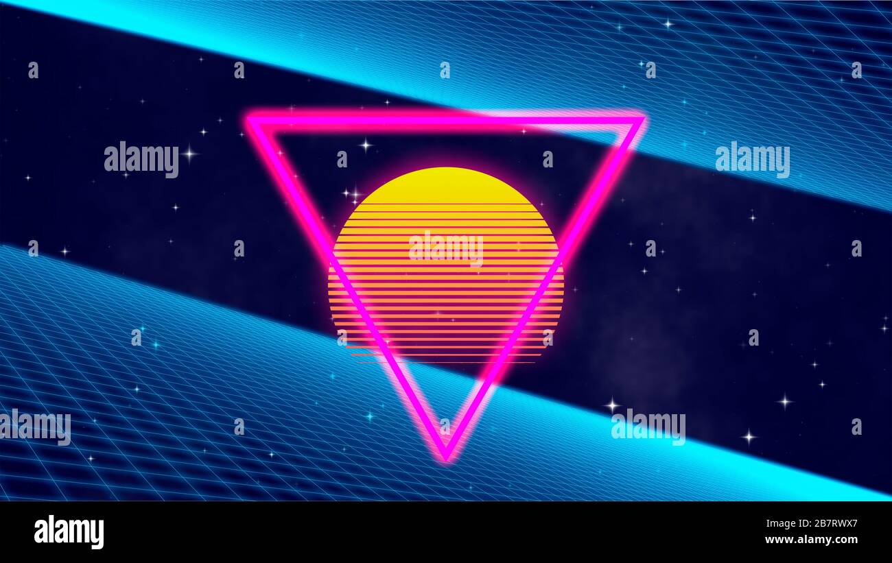 Schöner farbenfroher 80er-Jahre-Retro-Hintergrund Stockfoto