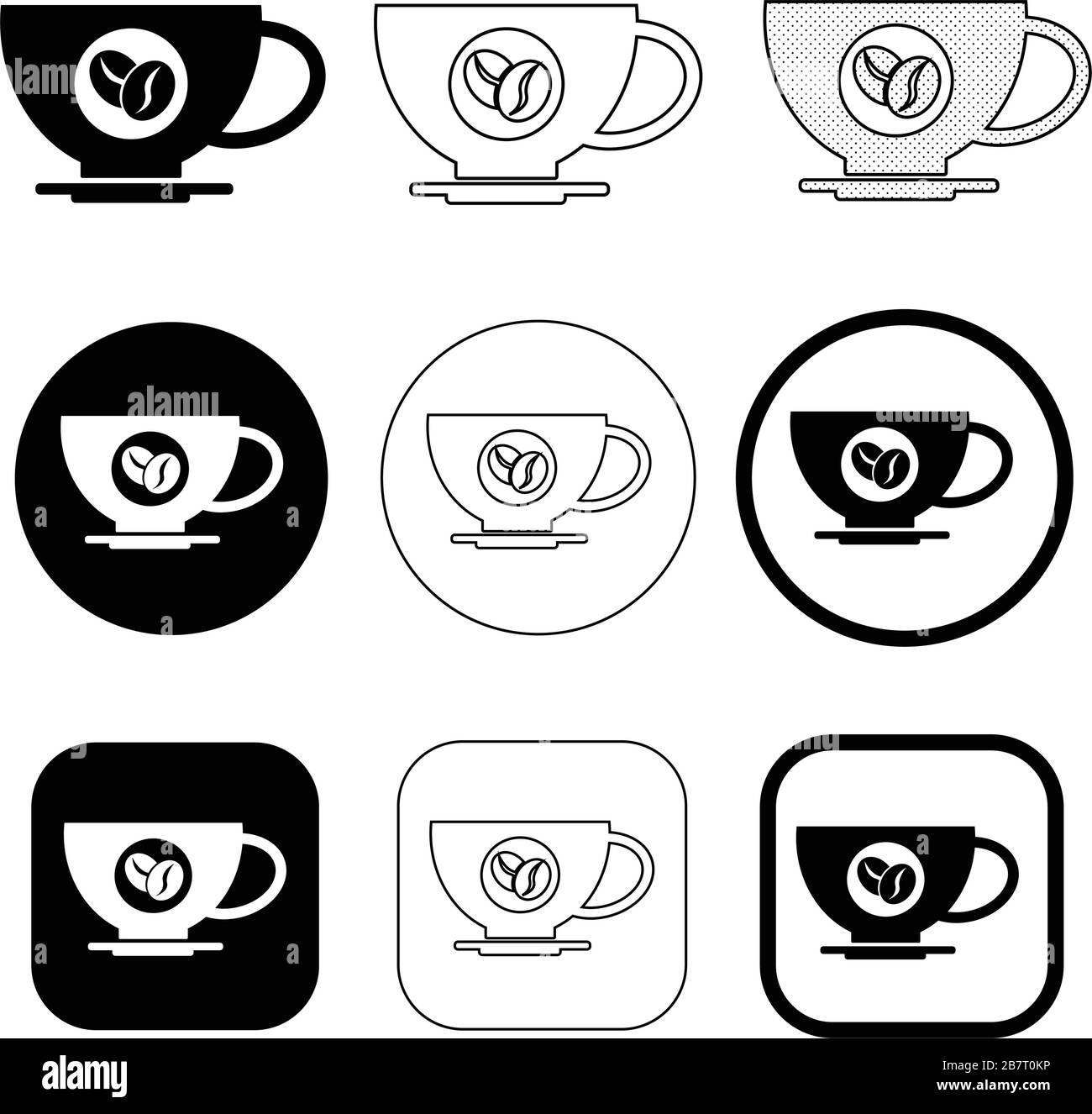 Einfaches Design mit Kaffeesymbole Stock Vektor