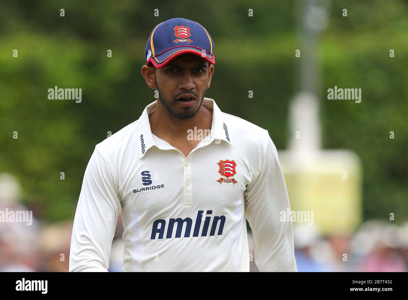 Essex CCC Loan Signing Ravi Patel (von Middlesex) schaut an während des zweiten Tages Stockfoto