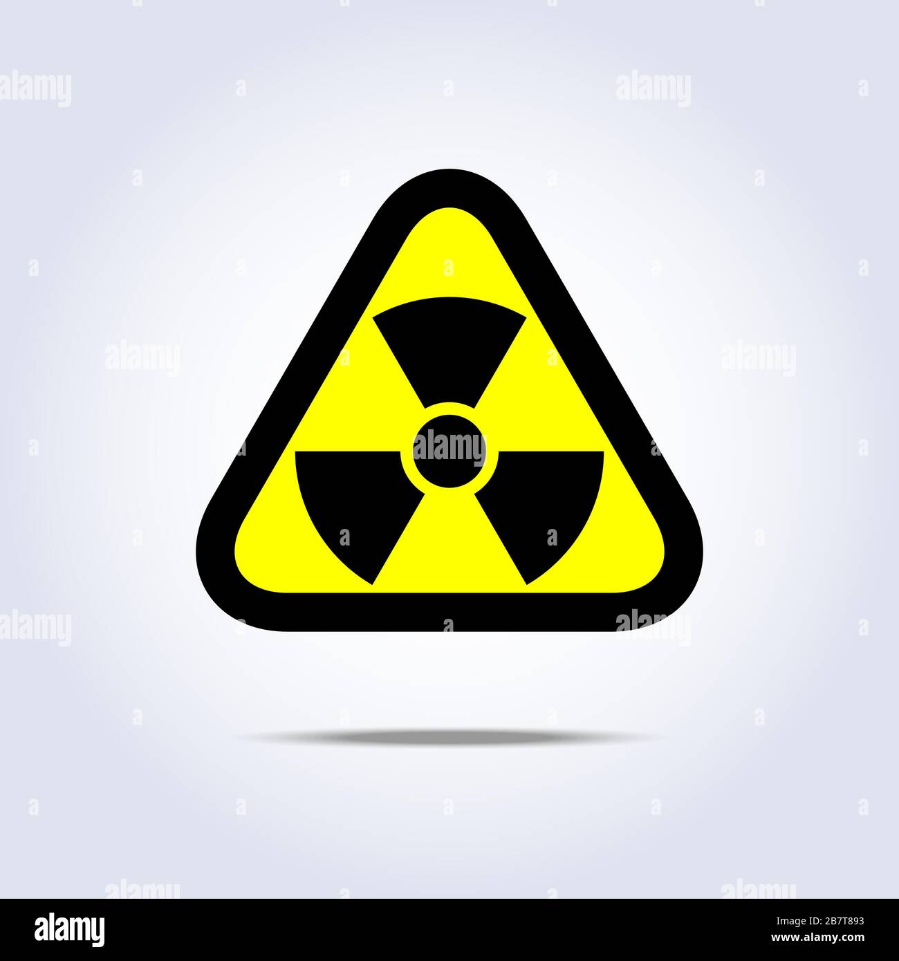 Radioaktivitäts-Emblem Gefahrensymbol schwarz gelb Stock Vektor