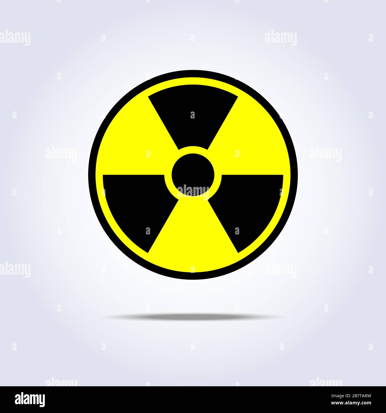 Radioaktivitäts-Emblem Gefahrensymbol schwarz gelb Stock Vektor