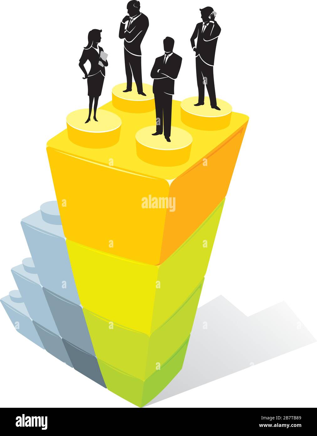 Corporate Leaders - Gruppe von Geschäftsmann auf der Oberseite der Stack-Blöcke Stock Vektor