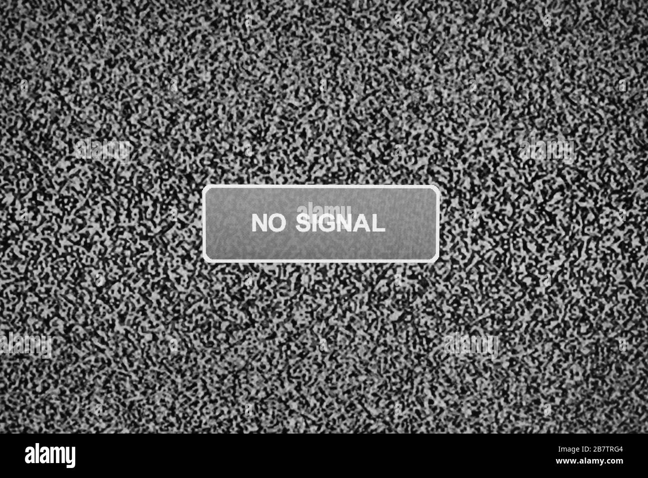 Statisches Rauschen auf dem deaktivierten analogen fernsehbildschirm ohne Signal Stockfoto