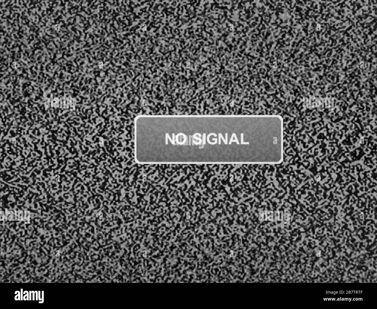 Statisches Rauschen auf dem deaktivierten analogen fernsehbildschirm ohne Signal Stockfoto