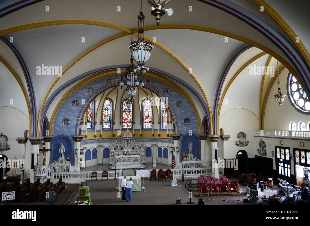 USA Chicago, South Side, Washington Park, St. Anselm katholische Kirche Stockfoto