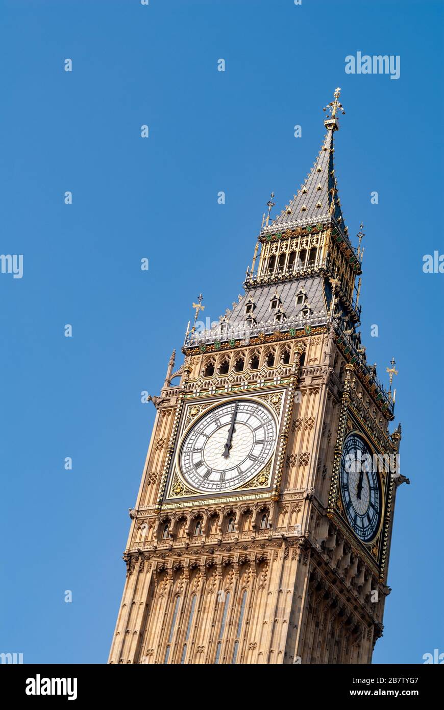 Der Clocktower alias Elizabeth Tower (allgemein bekannt als Big Ben), Palace of Westminster, Westminster, London, England, GB, Großbritannien Stockfoto