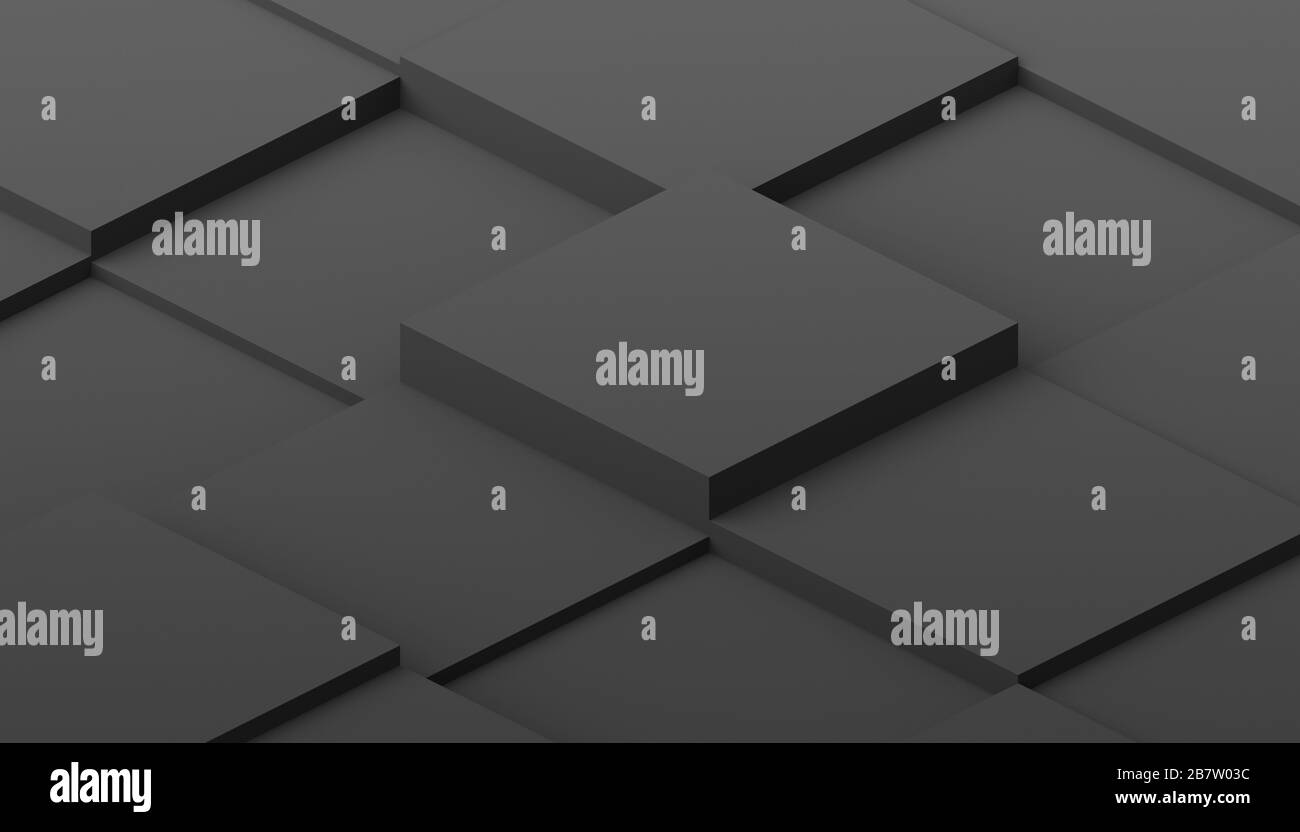 Abstrakter 3D-Rendering, moderner Hintergrund mit Würfeln, geometrischem Design Stockfoto