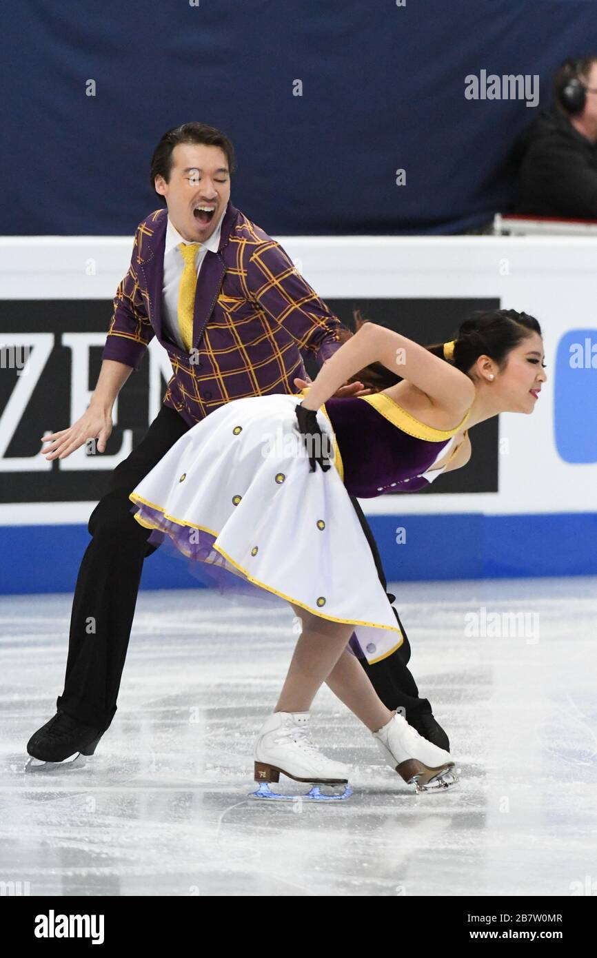 Kana MURAMOTO & Chris REED aus Japan, während des Eistanzes, Rythm Dance bei den ISU World Figure Skating Championats 2017 in der Helsinki Ice Hall, am 31. März 2017 in Helsinki, Finnland. Credit: Raniero Corbelletti/AFLO/Alamy Live News Stockfoto