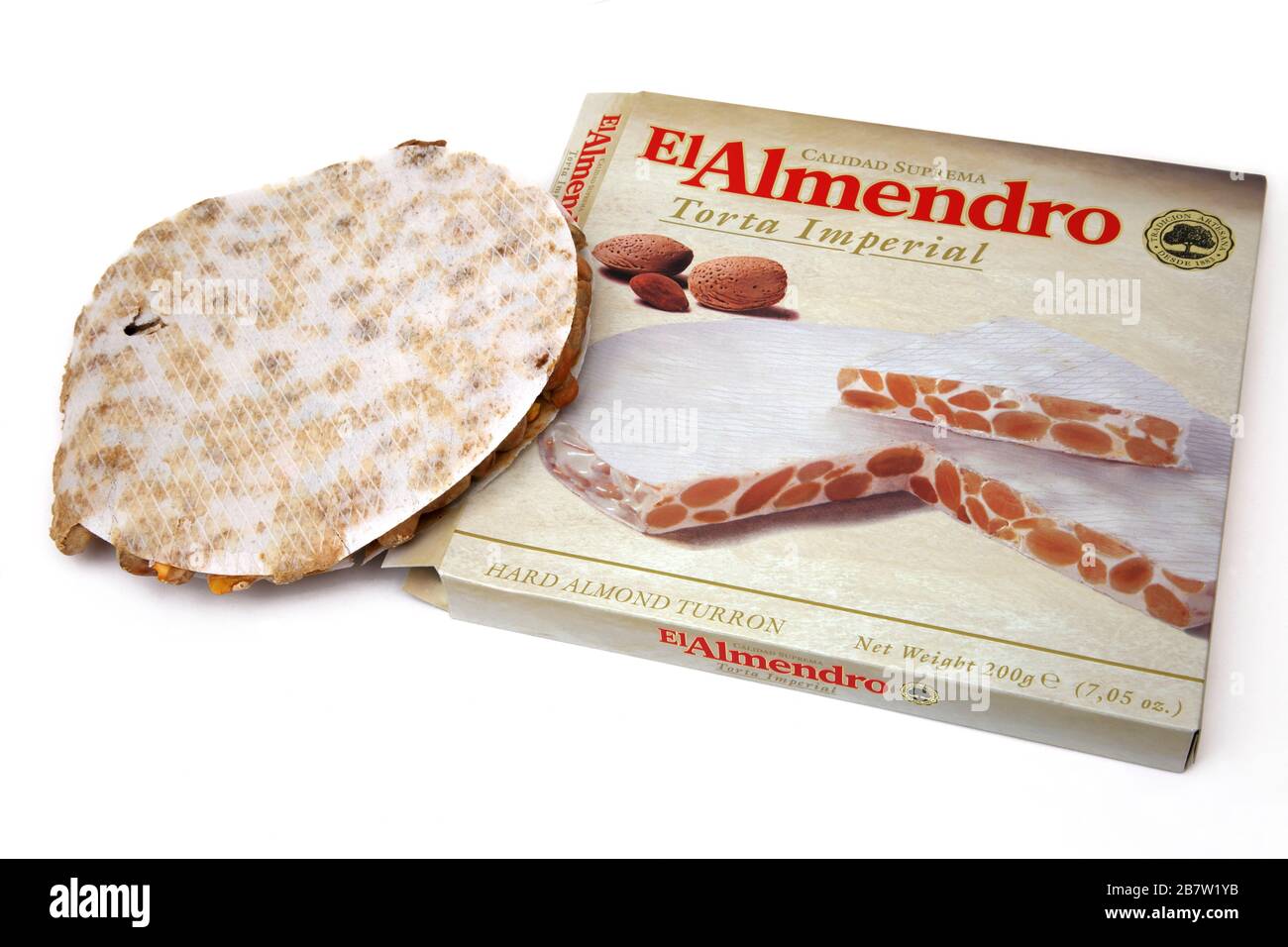 Calidad Suprema El Almendro Torta Imperial - Hard Almond Turron Stockfoto