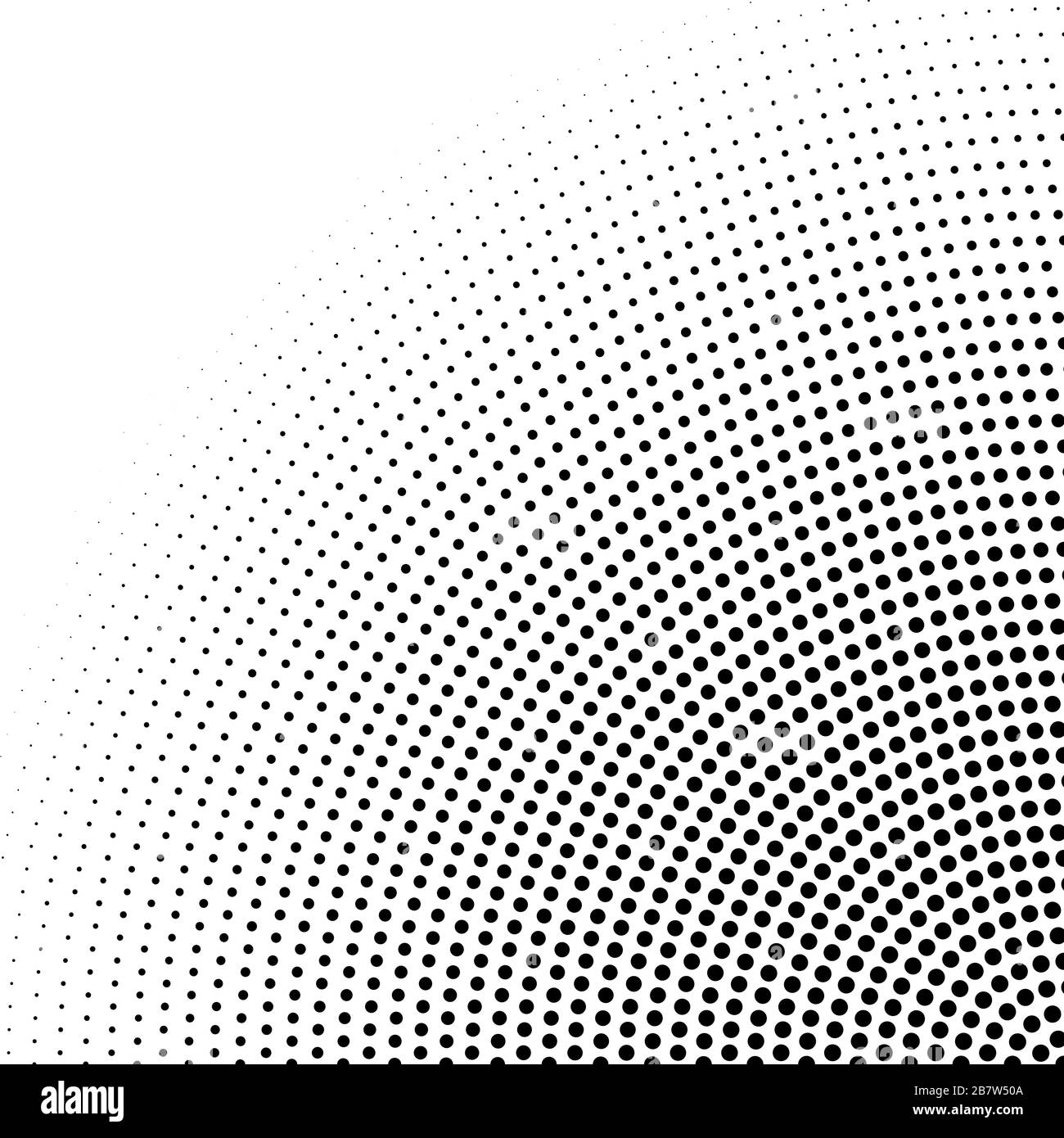 Halbton radial gepunktet minimale Textur. Vector Monochrom-Sprühnebel Hintergrund Stock Vektor
