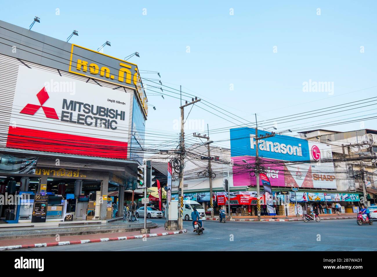 Stadtzentrum, Geschäfts- und Handelsviertel, Nan, Nordthailand Stockfoto