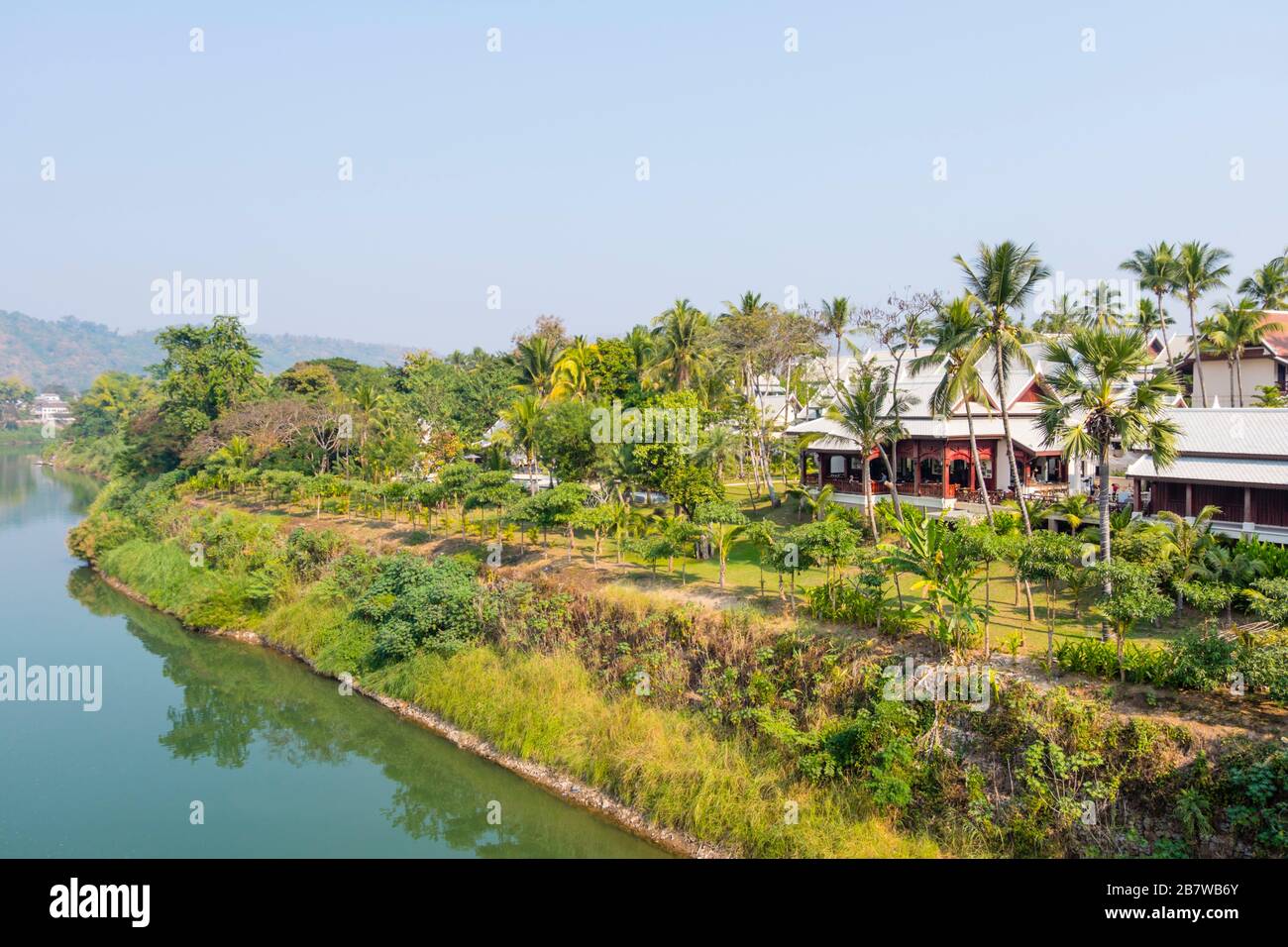 Nam Khan Fluss, Luang Prabang, Laos Stockfoto