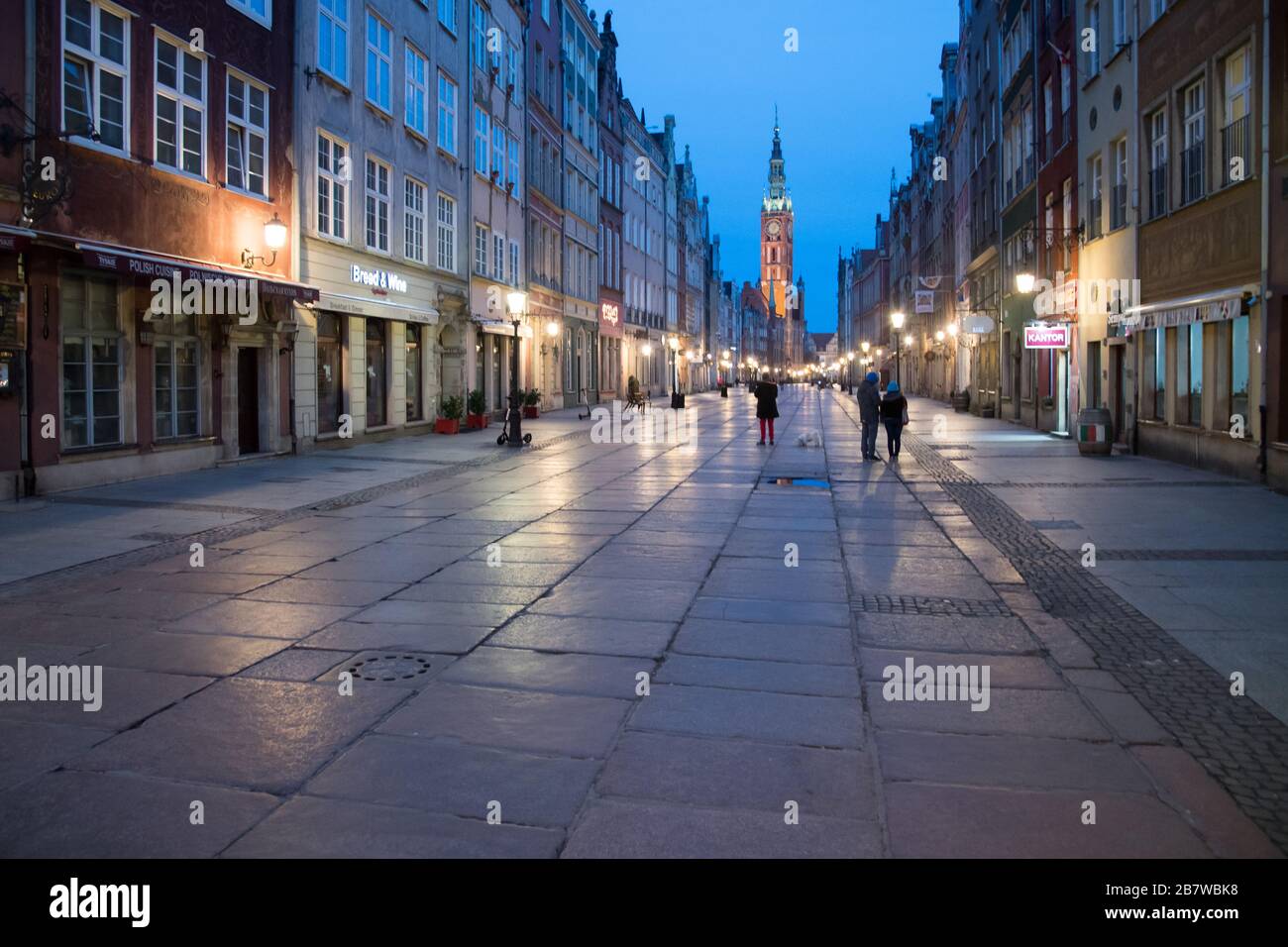 Gotischer Ratusz Glownego Miasta (Hauptstadthalle) in der Hauptstadt im historischen Zentrum von Gdansk, Polen. März 2020 © Wojciech Strozyk / Alamy Stock Pho Stockfoto