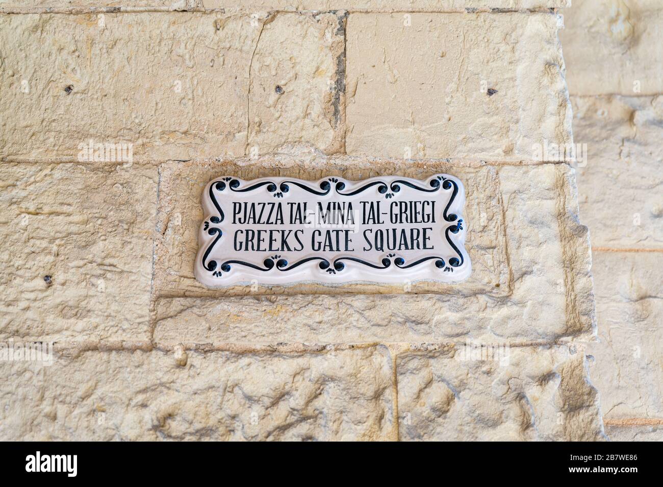 Platz Am Tor Der Griechen, Mdina, Malta Stockfoto