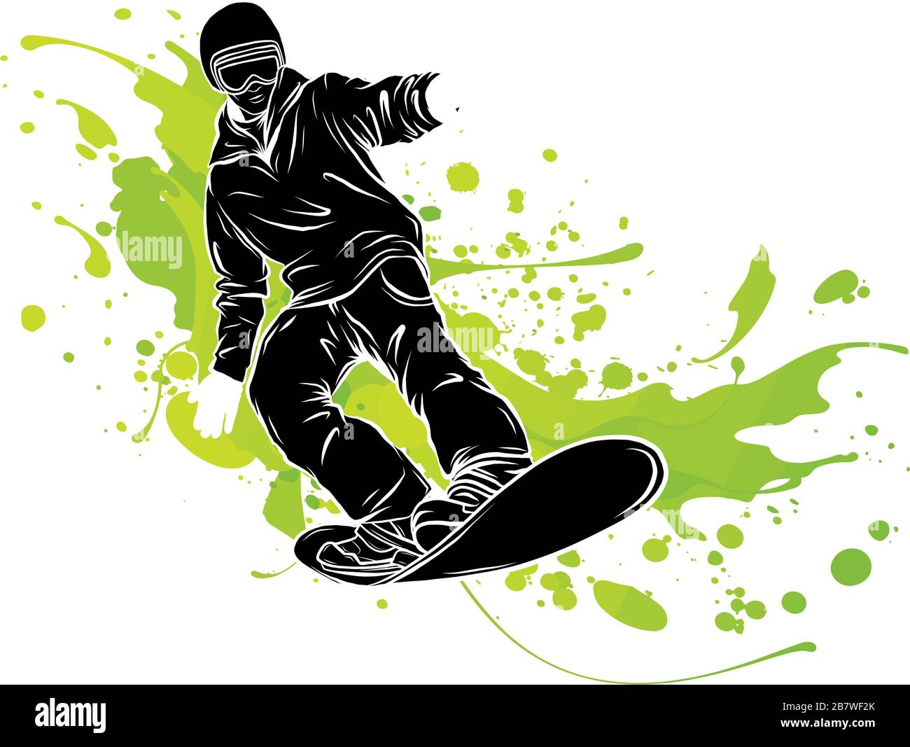 Springende Snowboarder. Vector Illustration Zeichen Markenidentität Firmenlogo. Stock Vektor
