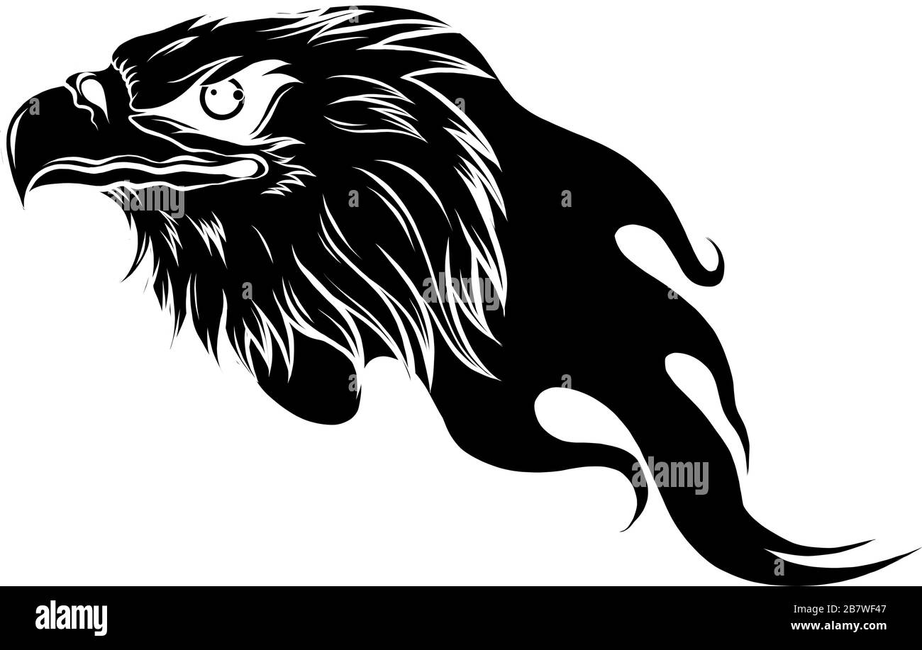 Eagle Head mit Flames Vektorgrafiken Stock Vektor