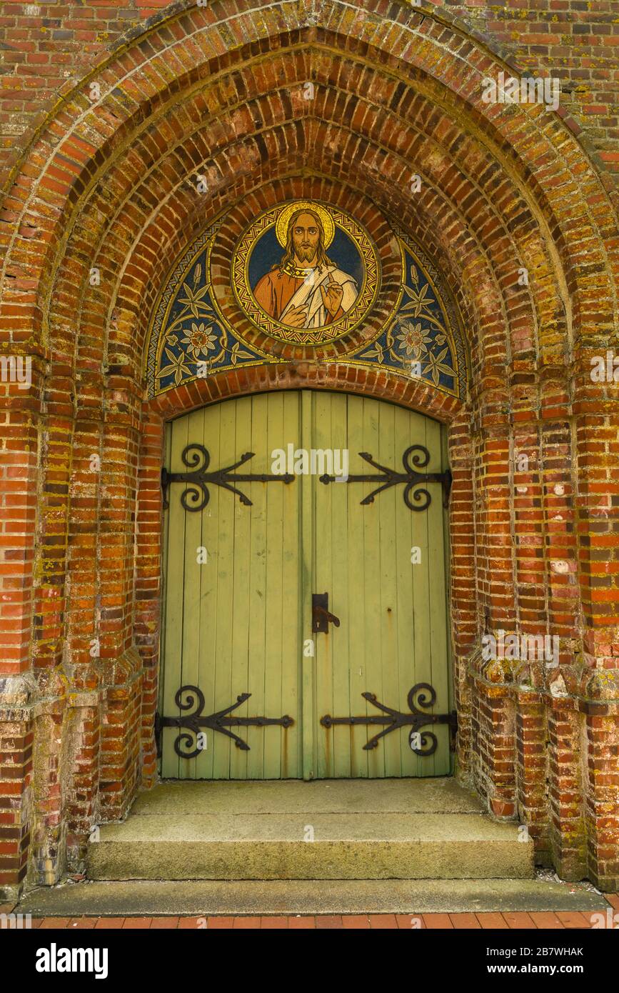 St.-Martin-Purch, Gemeinde Vollerwiek, gegründet 1113, Landschaft und Halbinsel Eiderstedt, Nordfriesland, Schleswig-Holstein, Deutschland, Europa Stockfoto