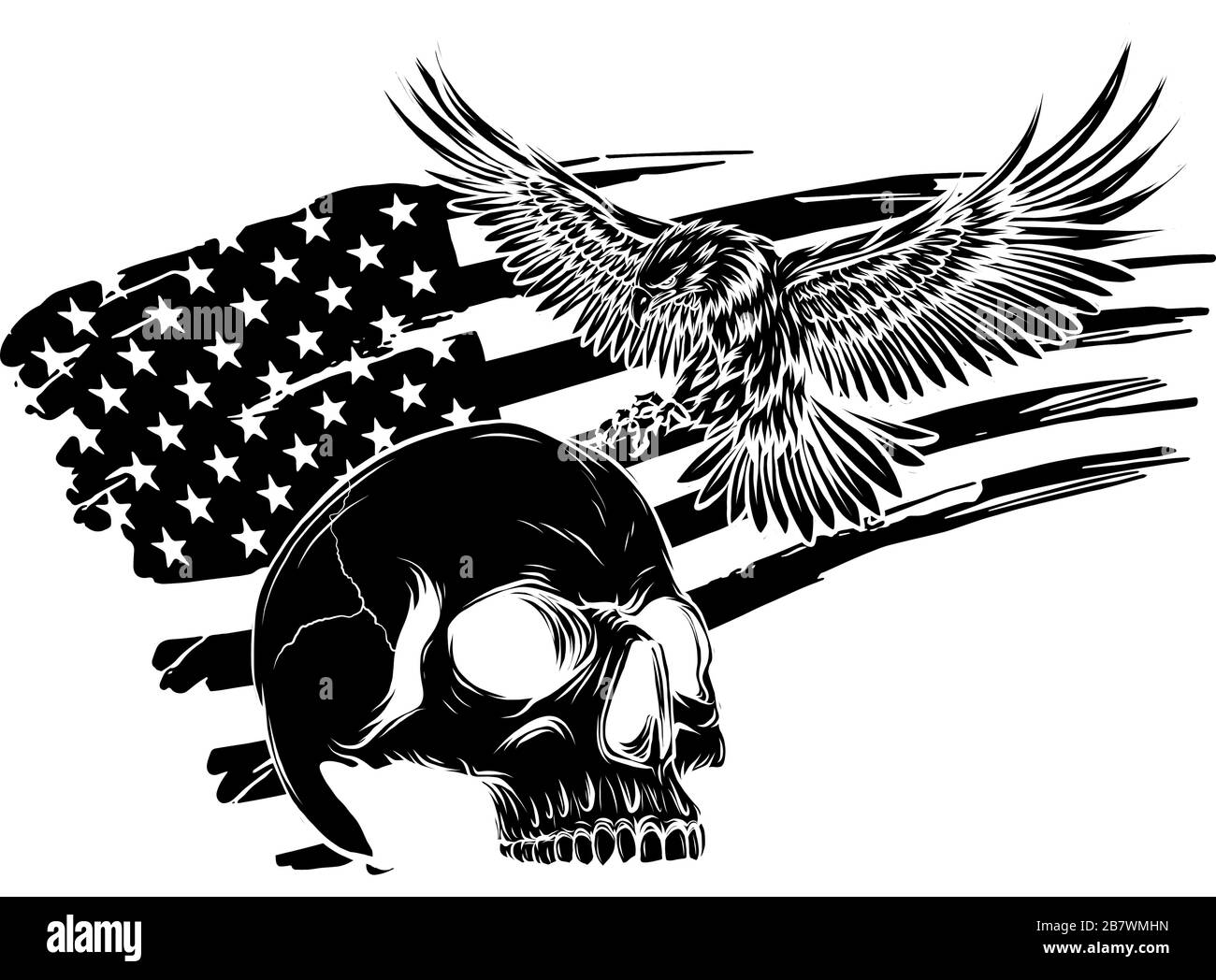 Das nationale Symbol der USA. Flagge und Adler-Vektor Stock Vektor