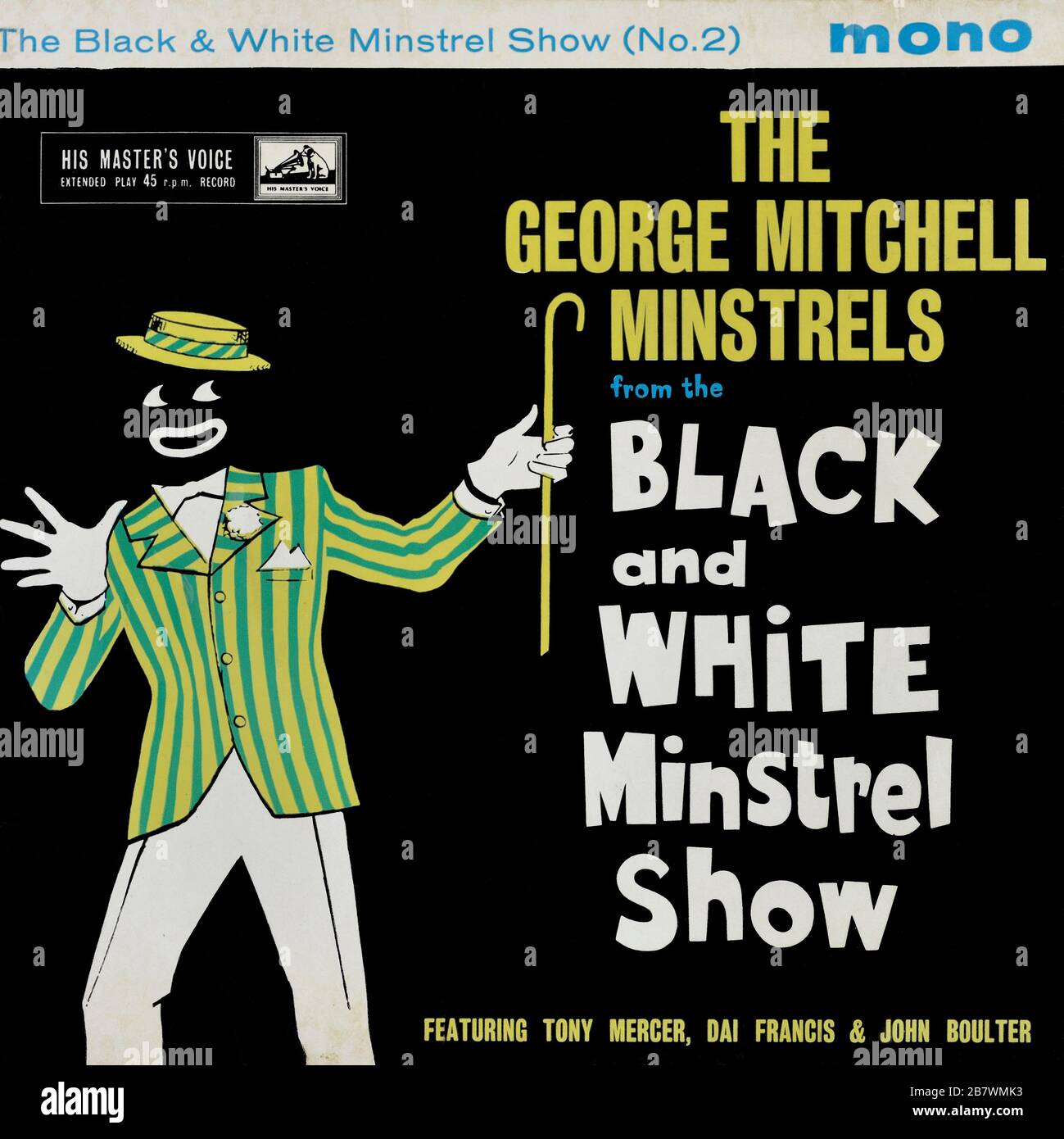 The George Mitchell Minstrels from the Black and White Minstrel Show No.2 EP 7' 45 his Master's Voice, Vinyl Record Sleeve. GROSSBRITANNIEN. Circa 1963 Stockfoto