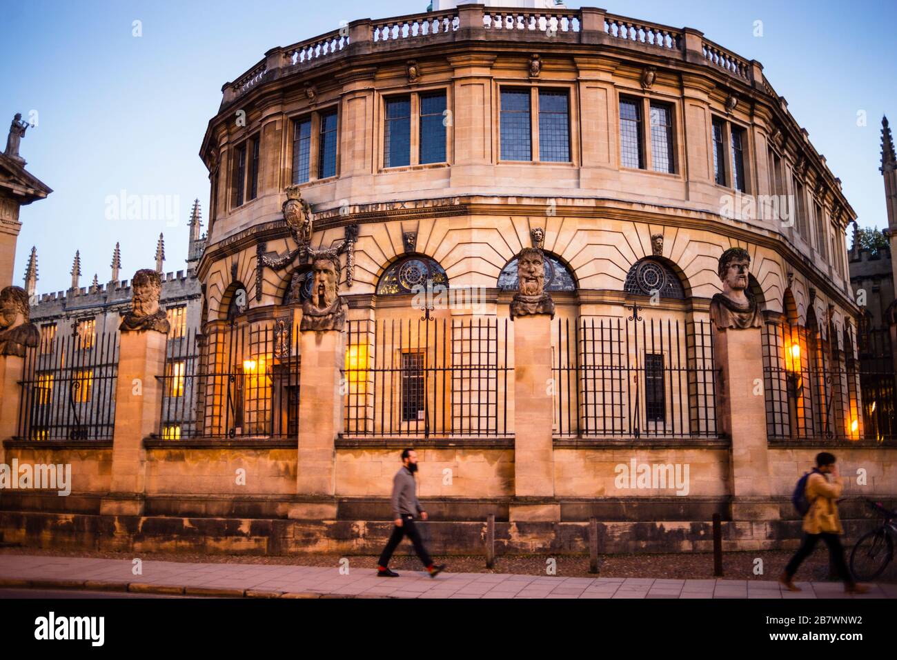 Sheldonian Theatre, entworfen von Christopher Wren für die University of Oxford, England. Stockfoto