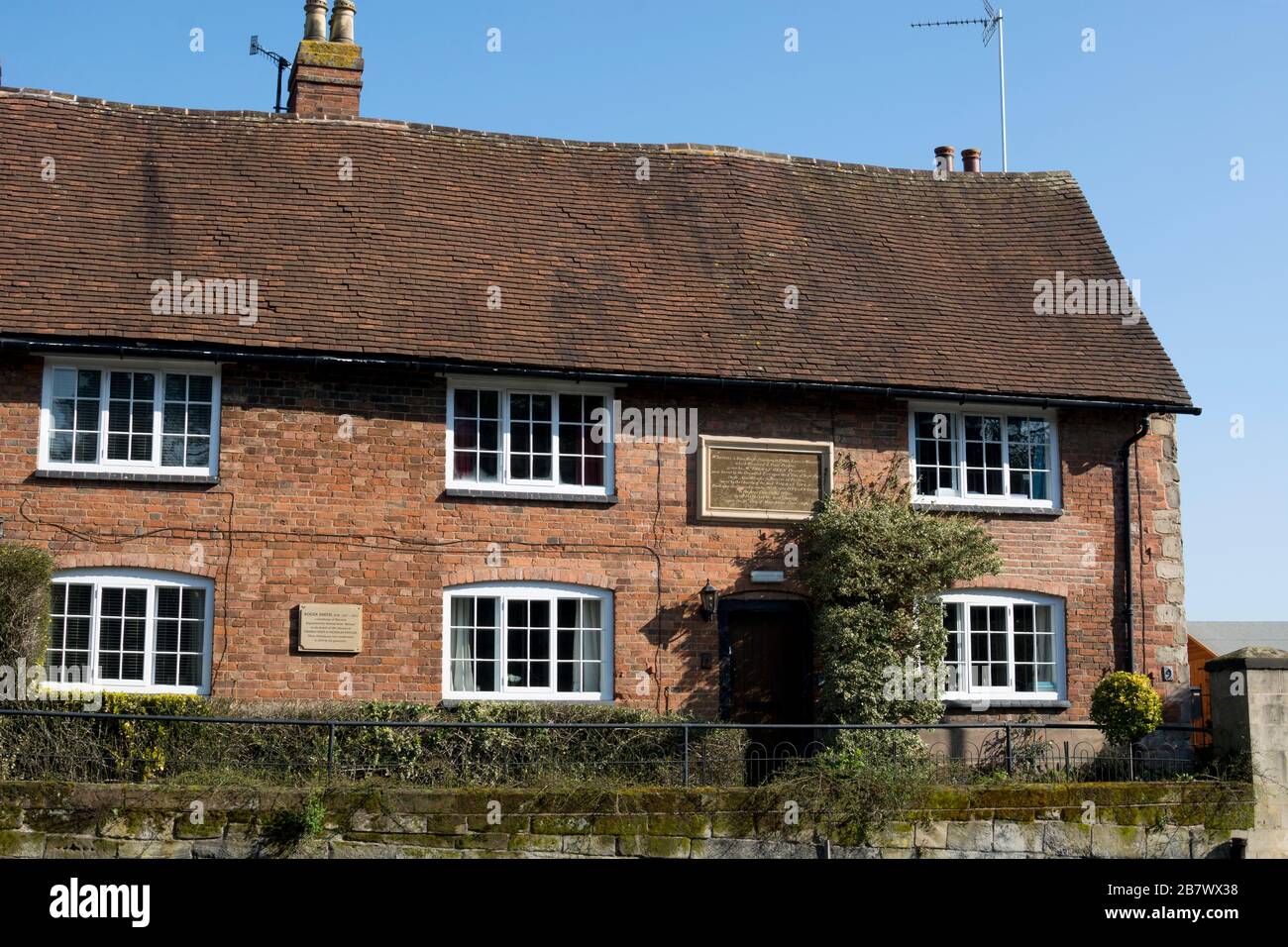 Castle Hill Almshouses, Warwick, Warwickshire, England, Großbritannien Stockfoto