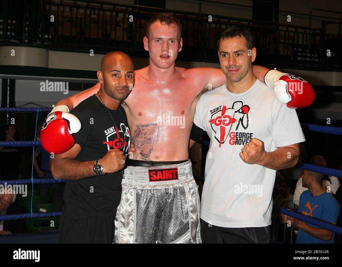 George Groves (Silver Shorts) besiegt Martin Kukuls in einem Super-Mittelgewicht Boxwettkampf in der York Hall, Bethnal Green, gefördert von Hayemaker Promotio Stockfoto