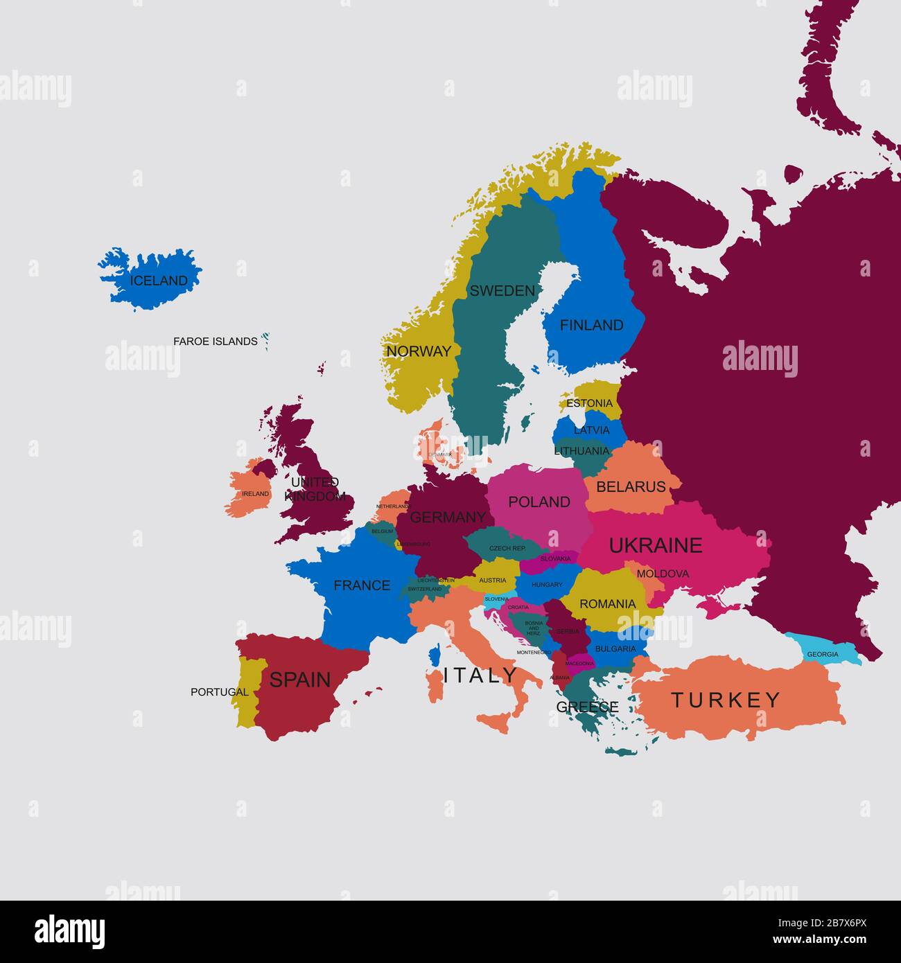 Weltkarte. Grafischer Vektor der europakarte, Vektor Stock Vektor