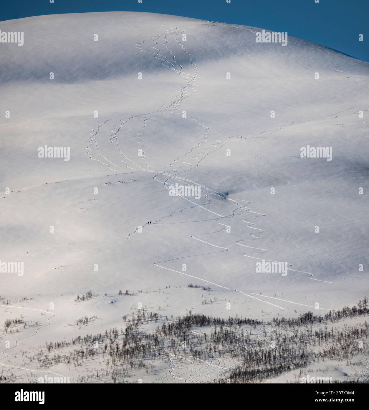 Skipisten in der Nähe von Tromso, Norwegen. Stockfoto